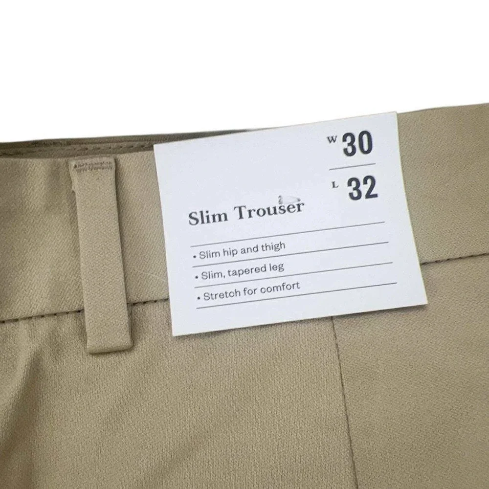 Goodfellow‎ & Co Slim Trousers Mens 30x32 Beige Dress Pants Stretch Comfort NWT - Picture 5 of 13